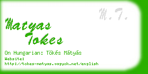 matyas tokes business card