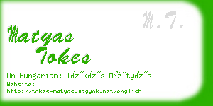 matyas tokes business card